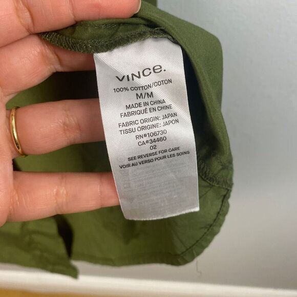 VINCE Cedar Green Rope Belted Cutout Back Utility Midi Dress - Picture 13 of 16